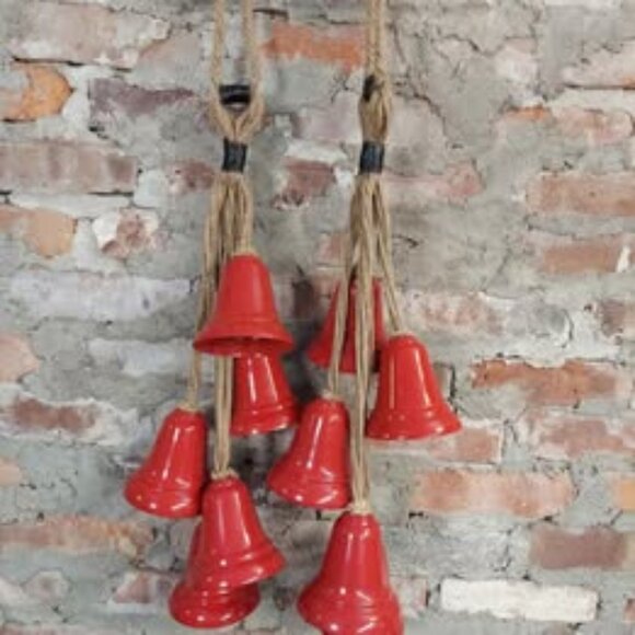 Bundle of Red Metal Bells - Christmas Decorations - Picture 1 of 4